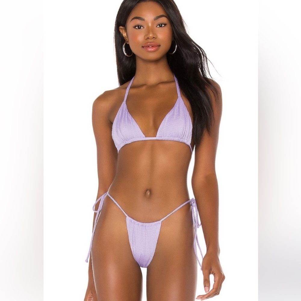 Frankie’s bikinis Topanga lilac shimmer bikini size medium